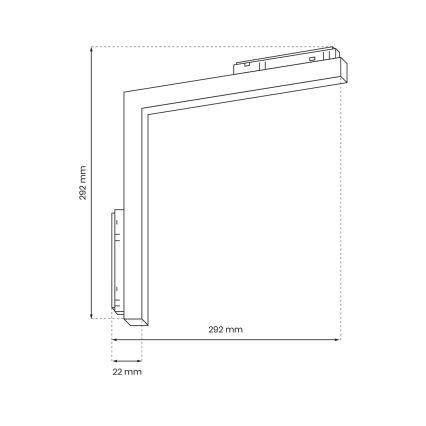 LED Šviestuvas bėgių sistemai MAGNETIC TRACK L-DOWN LED/24W/48V 3000K juodas