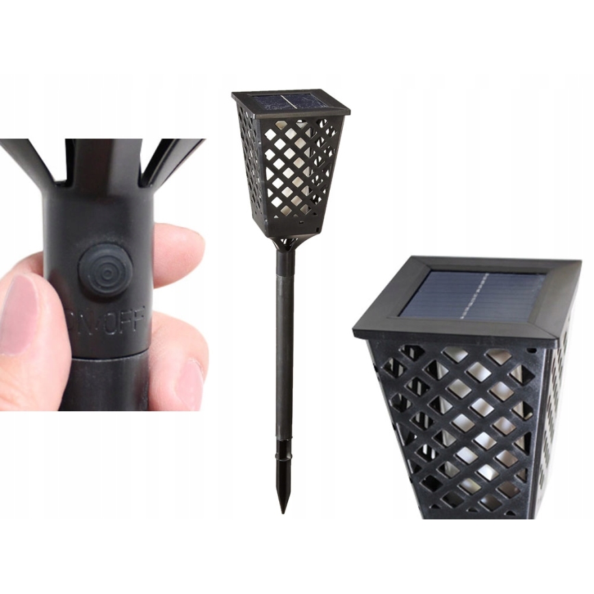 LED šviestuvas, įkraunamas saulės energija LED/0,6W/5,5V IP65 107 cm juoda