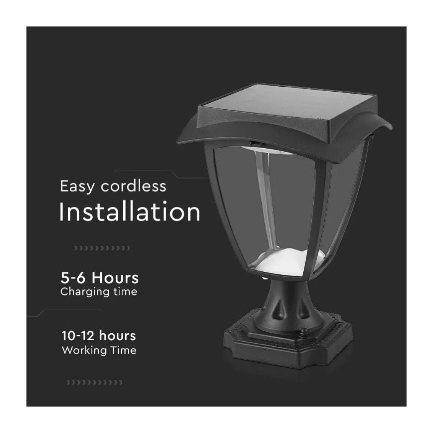 LED šviestuvas, įkraunamas saulės energija LED/2W/3,7V 3000/6000K IP65