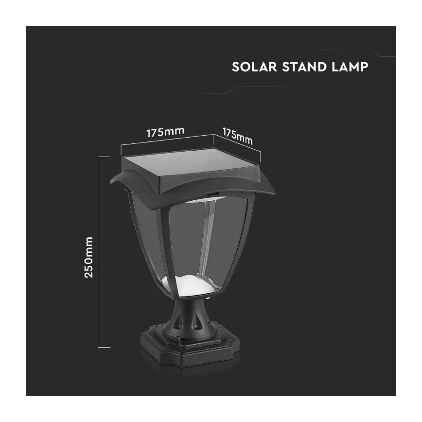 LED šviestuvas, įkraunamas saulės energija LED/2W/3,7V 3000/6000K IP65