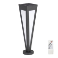 LED šviestuvas, įkraunamas saulės energija LED/2W/3,7V IP65 3000K 2600 mAh juoda + nuotolinio valdymo pultas