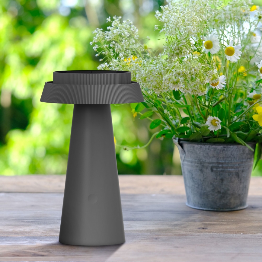 LED šviesos reguliavimas jutiklinė saulės lempa MARAKESZ LED/3,7V USB 3600 mAh 1800/2700/3000K IP54 pilka