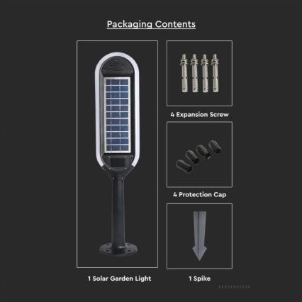 LED šviestuvas, įkraunamas saulės energija su jutikliu BOLLARD LED/5W/5,5V 70 cm 4000K IP65 2000 mAh