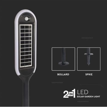 LED šviestuvas, įkraunamas saulės energija su jutikliu BOLLARD LED/5W/5,5V 70 cm 4000K IP65 2000 mAh