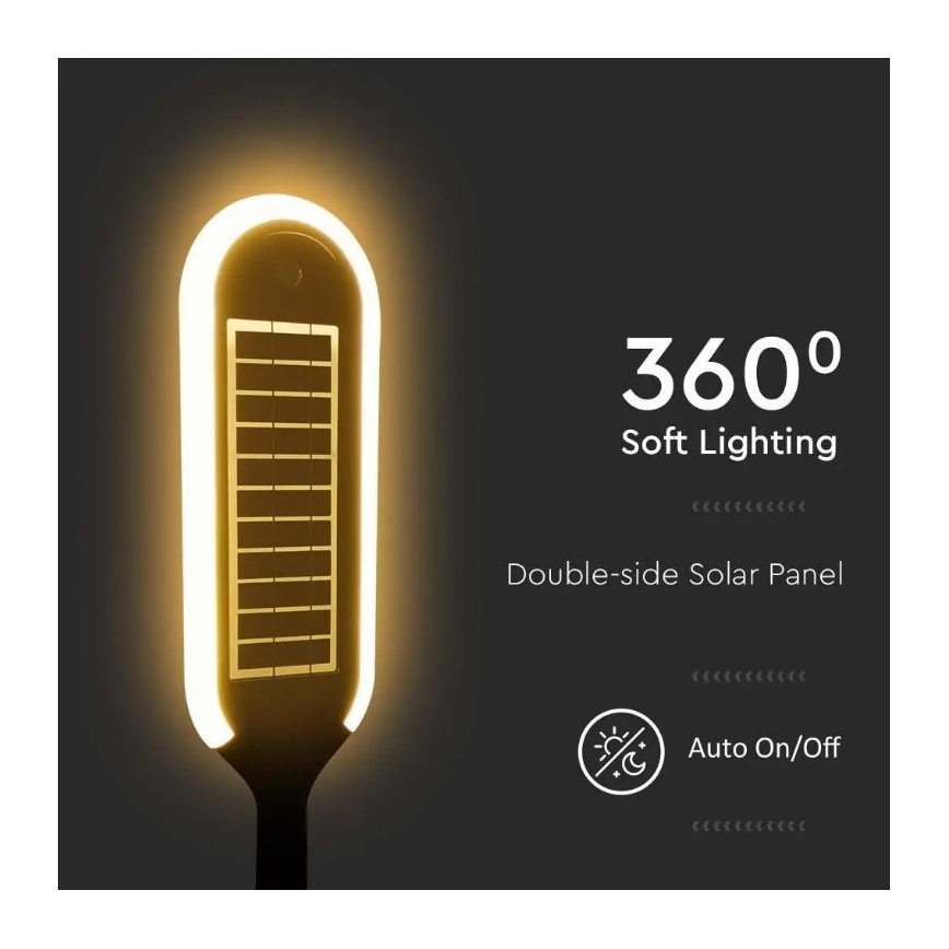 LED šviestuvas, įkraunamas saulės energija su jutikliu BOLLARD LED/5W/5,5V 70 cm 4000K IP65 2000 mAh