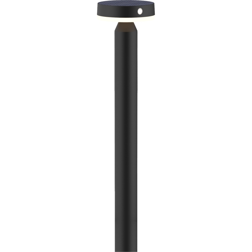 LED šviestuvas, įkraunamas saulės energija su jutikliu GWINEA LED/4,5W/3,7V 2000 mAh 50 cm IP44 juoda