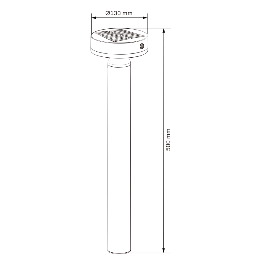 LED šviestuvas, įkraunamas saulės energija su jutikliu GWINEA LED/4,5W/3,7V 2000 mAh 50 cm IP44 juoda