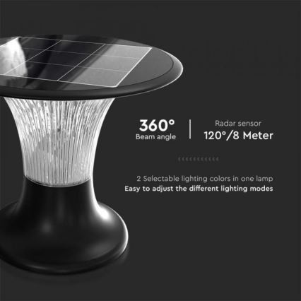 LED šviestuvas, įkraunamas saulės energija su jutikliu LED/15W/3,2V 4000K/6000K IP65 6000 mAh
