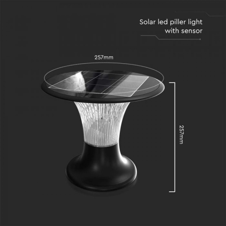 LED šviestuvas, įkraunamas saulės energija su jutikliu LED/15W/3,2V 4000K/6000K IP65 6000 mAh