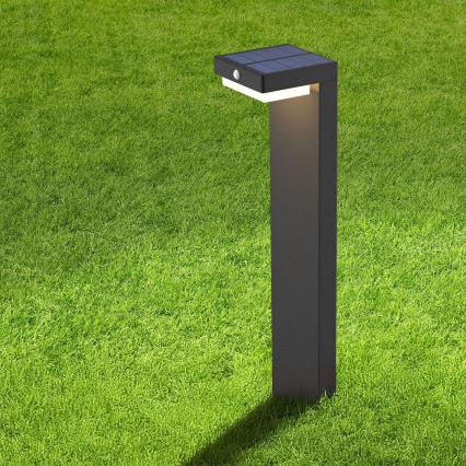 LED šviestuvas, įkraunamas saulės energija su jutikliu MALI LED/4,5W/3,7V 2000 mAh IP44 juoda