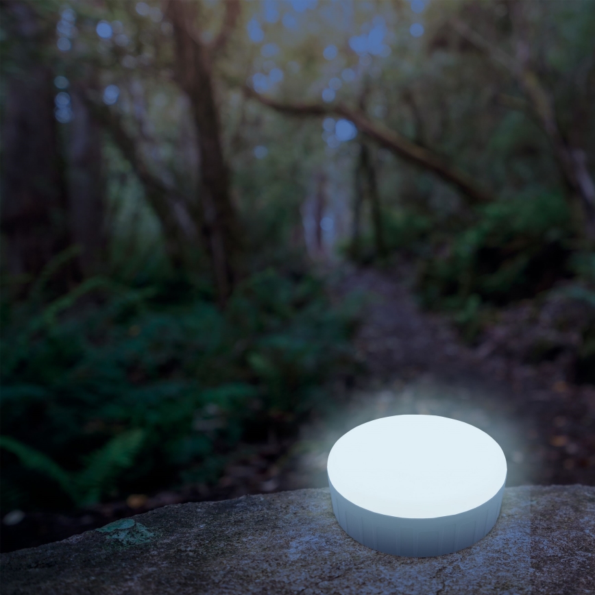 LED Pritemdomas įkraunamas saulės lempa su maitinimo bloko funkcija K3 LED/2W/5,5V 6500K IPX4 2400 mAh juoda/balta