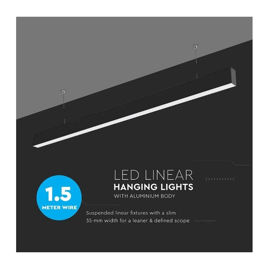 LED šviestuvas ant laido SAMSUNG CHIP LED/40W/230V 4000K juodas