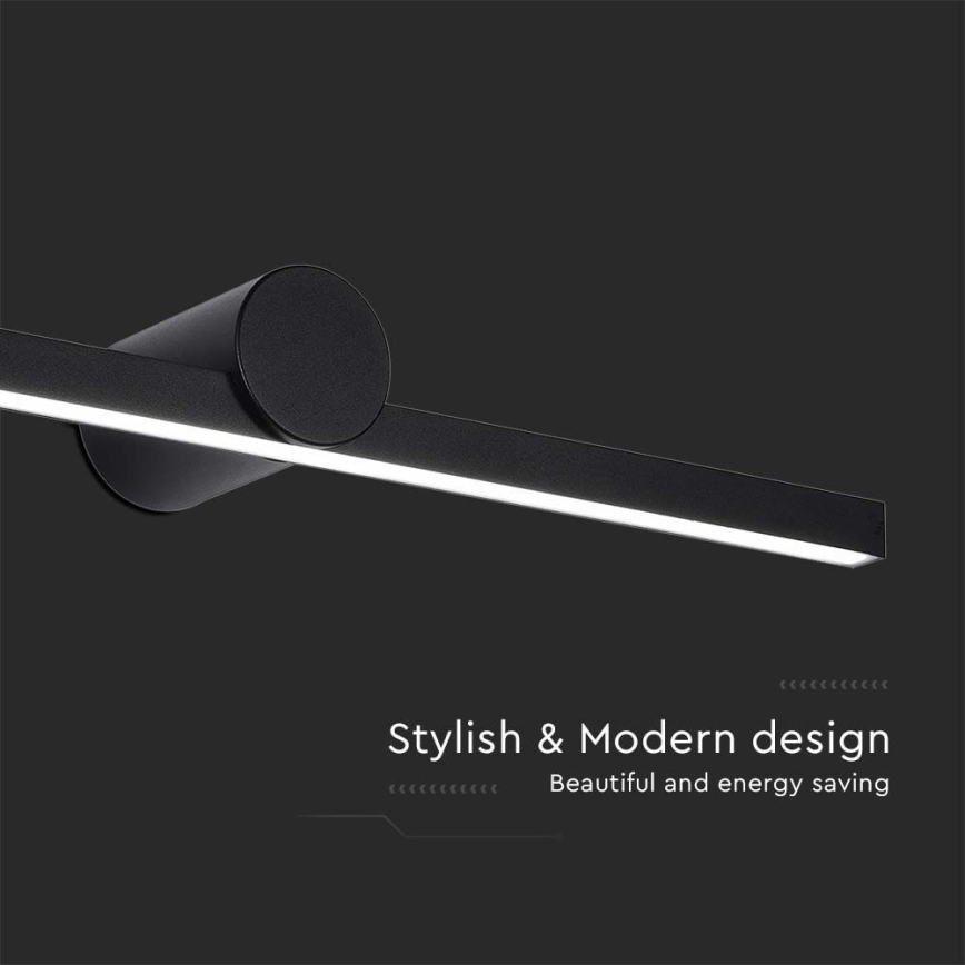 LED šviestuvas vonios veidrodžiui/10W/230V 3000K IP65 juodas