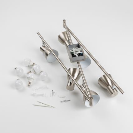 LED taškinis šviestuvas 6xE14/5W/230V, matinis chromas