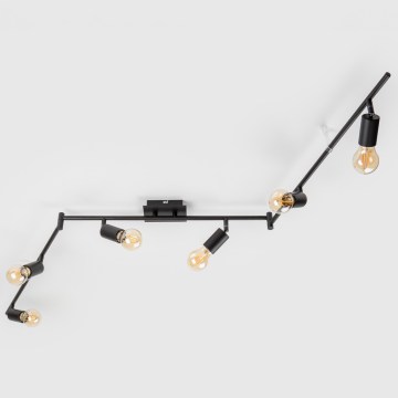 LED taškinis šviestuvas 6xE27/6,5W/230V juodas