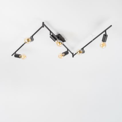 LED taškinis šviestuvas 6xE27/6,5W/230V juodas