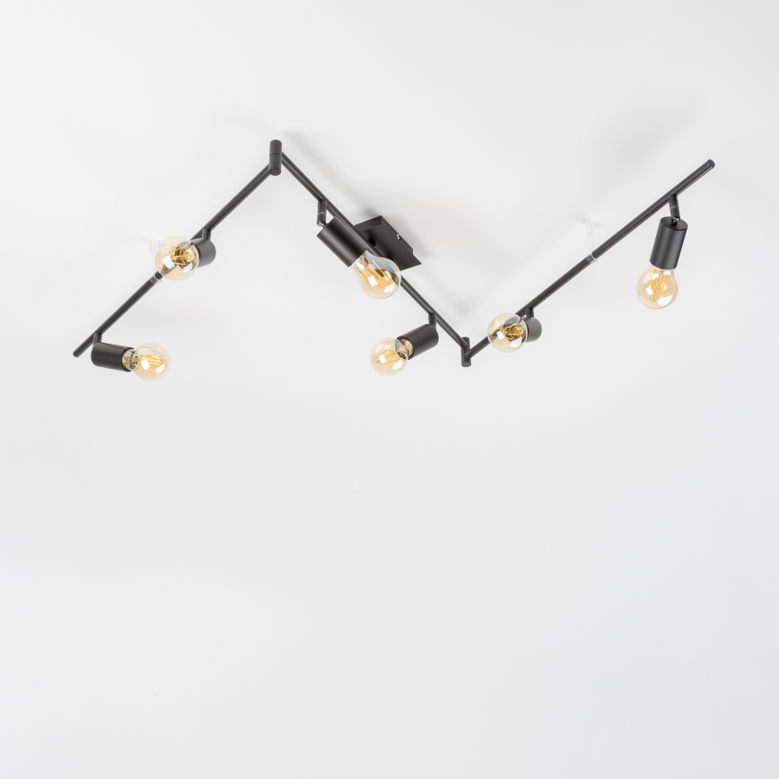 LED taškinis šviestuvas 6xE27/6,5W/230V juodas