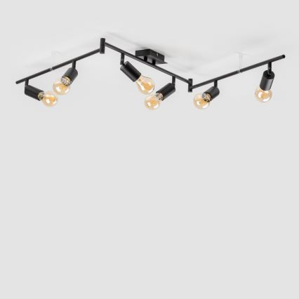 LED taškinis šviestuvas 6xE27/6,5W/230V juodas