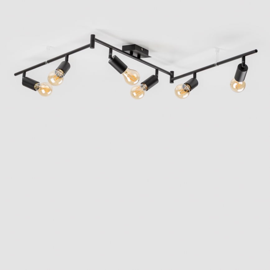 LED taškinis šviestuvas 6xE27/6,5W/230V juodas