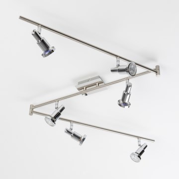 LED taškinis šviestuvas 6xGU10/5W/230V blizgus chromas