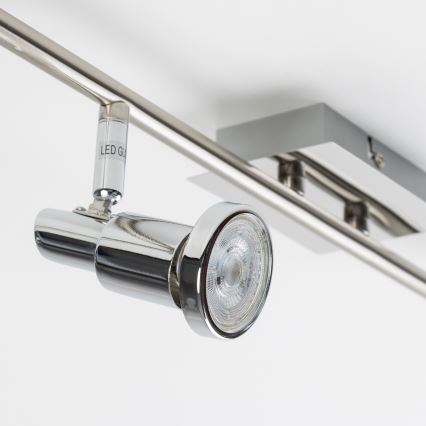 LED taškinis šviestuvas 6xGU10/5W/230V blizgus chromas