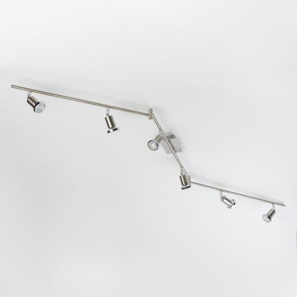 LED taškinis šviestuvas 6xGU10/5W/230V matinis chromas