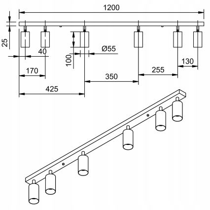 LED taškinis šviestuvas ANGIE 6xGU10/6W/230V baltas