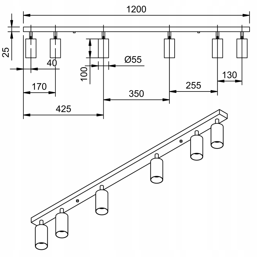 LED taškinis šviestuvas ANGIE 6xGU10/6W/230V baltas