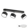 LED taškinis šviestuvas CLARK 3xGX53/10W/230V juodas