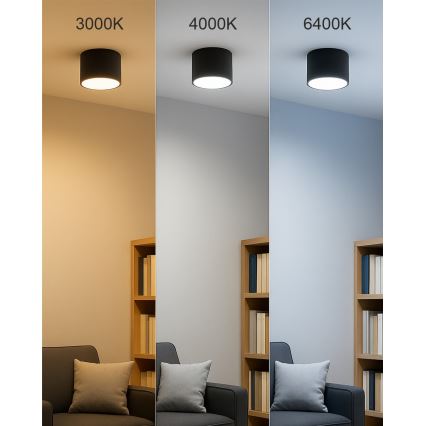 LED taškinis šviestuvas LED/10W/230V 3000/4000/6400K skersmuo 12 cm juodas
