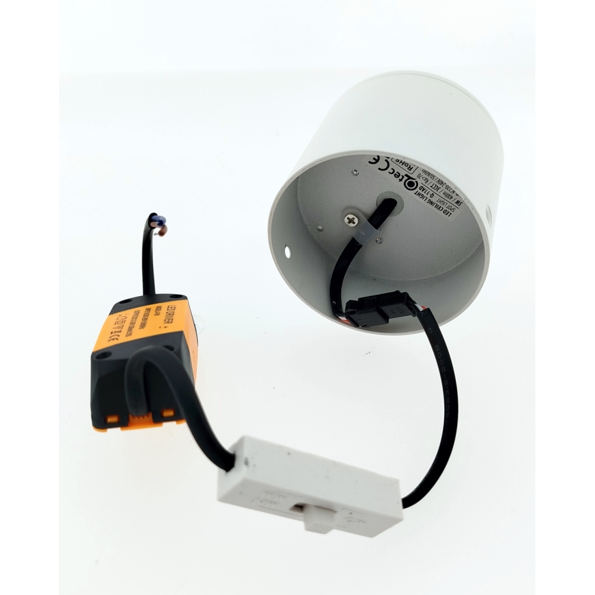 LED taškinis šviestuvas LED/5W/230V 3000/4000/6400K, skersmuo 7,5 cm, baltas