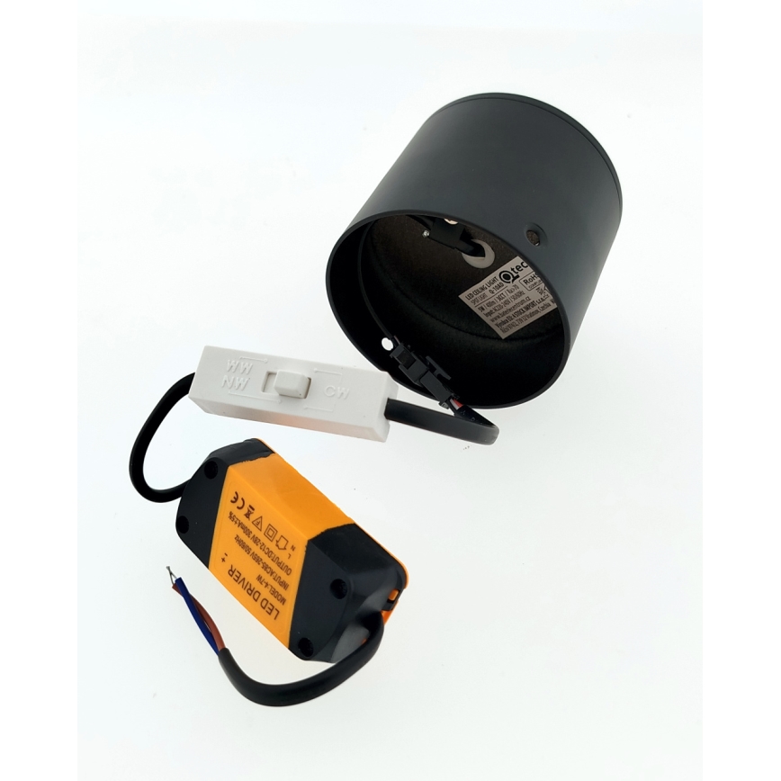 LED taškinis šviestuvas LED/5W/230V 3000/4000/6400K skersmuo 7,5 cm juodas