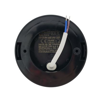 LED taškinis šviestuvas LED/9W/230V skersmuo 9 cm juodas
