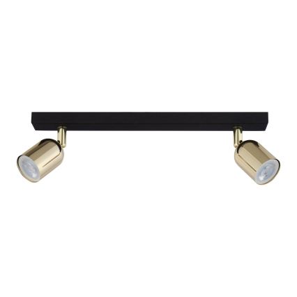 LED taškinis šviestuvas TOP 2xGU10/10W/230V juodas/auksinis