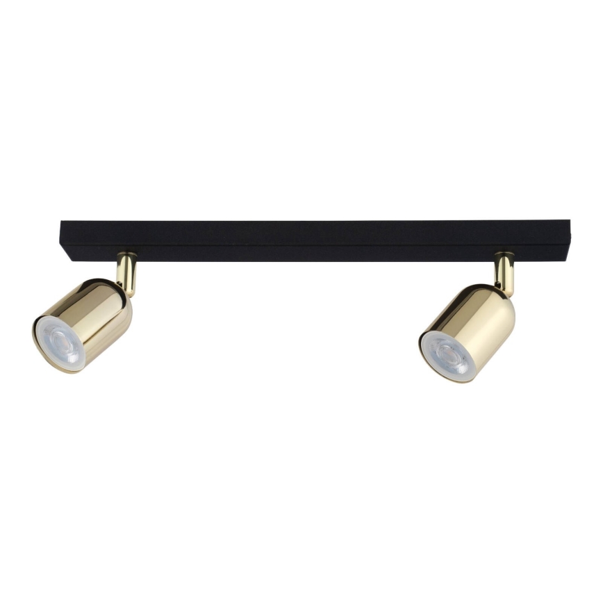 LED taškinis šviestuvas TOP 2xGU10/10W/230V juodas/auksinis