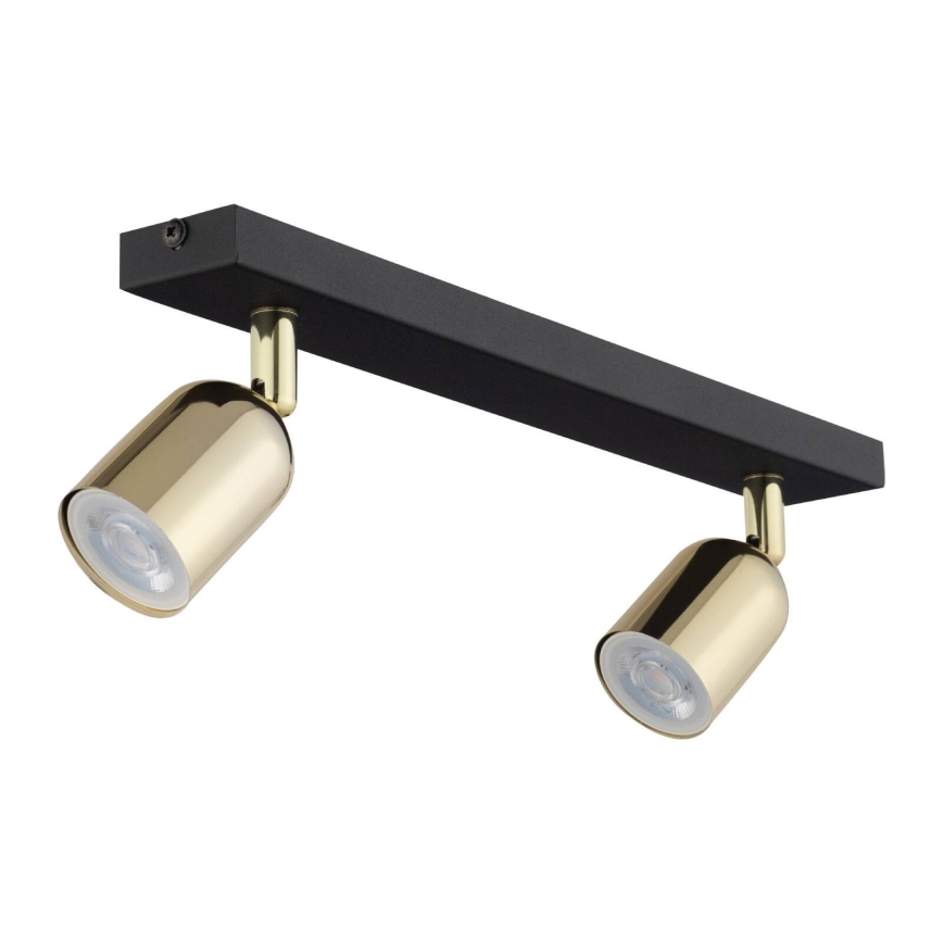 LED taškinis šviestuvas TOP 2xGU10/10W/230V juodas/auksinis