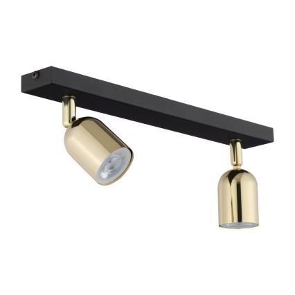 LED taškinis šviestuvas TOP 2xGU10/10W/230V juodas/auksinis