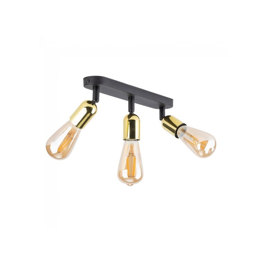 LED taškinis šviestuvas TOP 3xE27/15W/230V juoda/auksinė