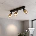 LED taškinis šviestuvas TOP 3xGU10/10W/230V juodas/auksinis
