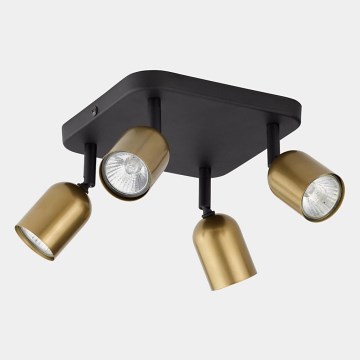 LED taškinis šviestuvas TOP 4xGU10/10W/230V auksinis/juodas
