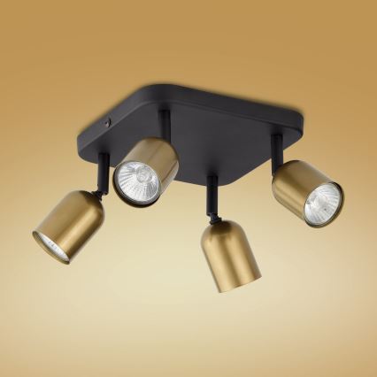 LED taškinis šviestuvas TOP 4xGU10/10W/230V auksinis/juodas