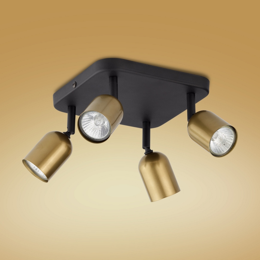 LED taškinis šviestuvas TOP 4xGU10/10W/230V auksinis/juodas