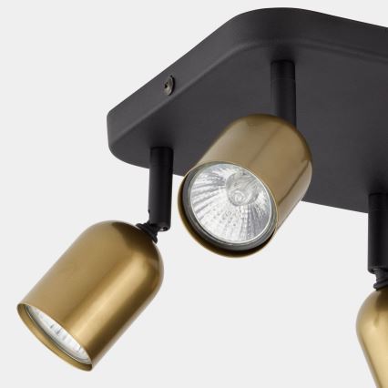 LED taškinis šviestuvas TOP 4xGU10/10W/230V auksinis/juodas