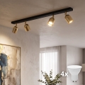LED taškinis šviestuvas TOP 4xGU10/10W/230V juoda/auksinė