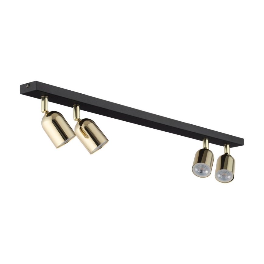 LED taškinis šviestuvas TOP 4xGU10/10W/230V juoda/auksinė
