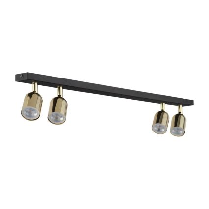 LED taškinis šviestuvas TOP 4xGU10/10W/230V juoda/auksinė
