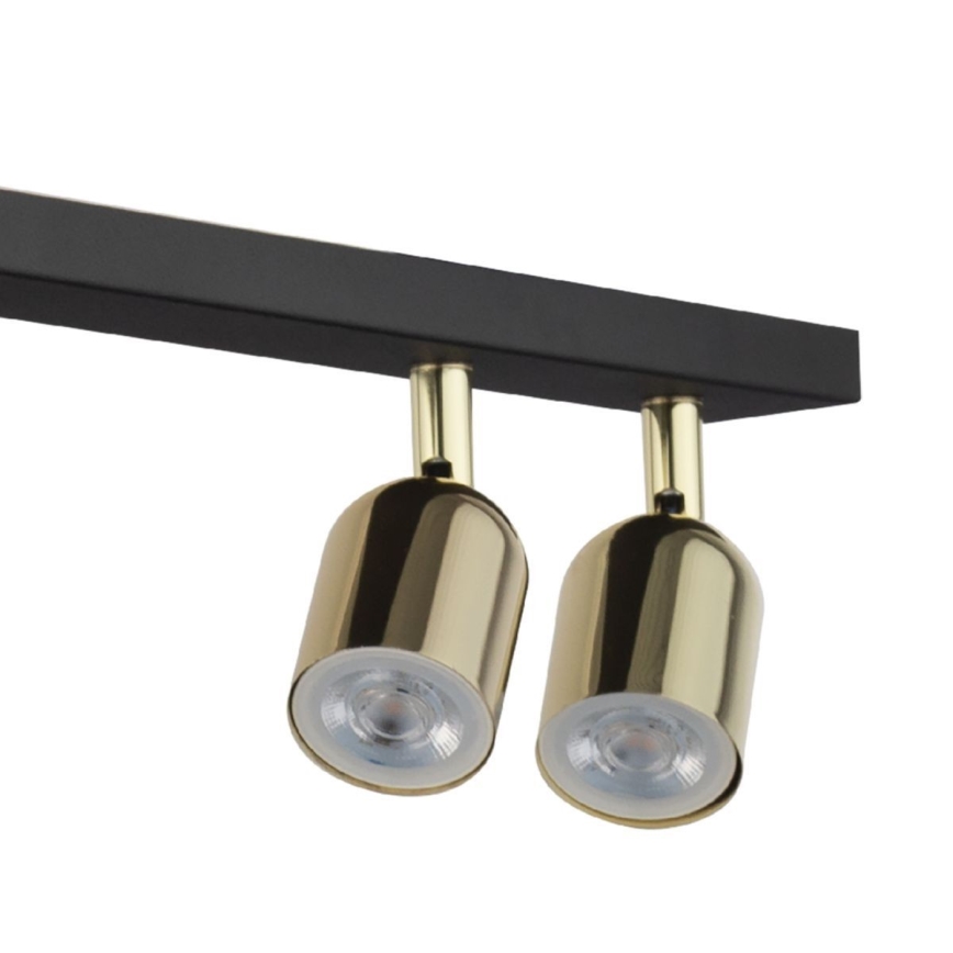 LED taškinis šviestuvas TOP 4xGU10/10W/230V juoda/auksinė