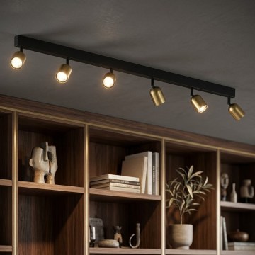 LED taškinis šviestuvas TOP 6xGU10/10W/230V auksinis/juodas