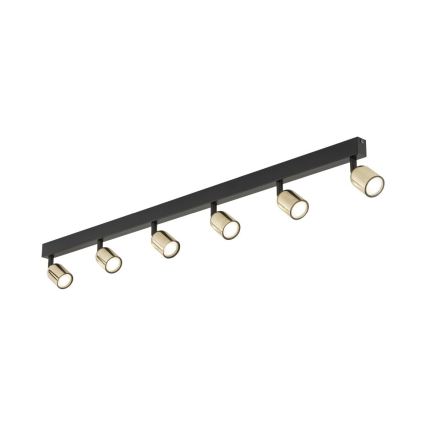 LED taškinis šviestuvas TOP 6xGU10/10W/230V juodas/auksinis