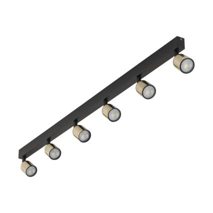 LED taškinis šviestuvas TOP 6xGU10/10W/230V juodas/auksinis